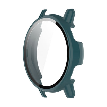 For Garmin Active 5 ENKAY Hat-Prince Full Coverage Tempered Glass Film Integrated PC Watch Cover(Dark Green)
