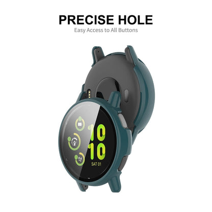 For Garmin Active 5 ENKAY Hat-Prince Full Coverage Tempered Glass Film Integrated PC Watch Cover(Ivory White)