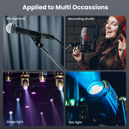 JUNSUNMAY XLR Male to Female Mic Cord 3 Pin Audio Cable Balanced Shielded Cable, Length:1.5m