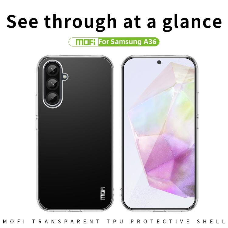 For Samsung Galaxy A36 MOFI Ming Series Ultra-thin TPU Phone Case(Transparent)