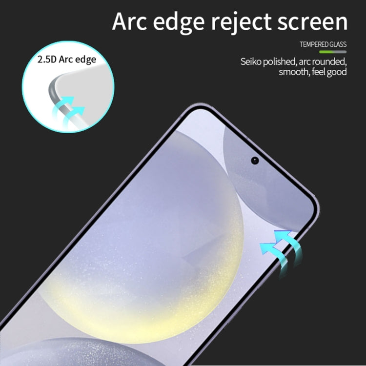 Pour Samsung Galaxy S25+ 5G MOFI Film de protection en verre trempé 9H 2.5D plein écran (noir)
