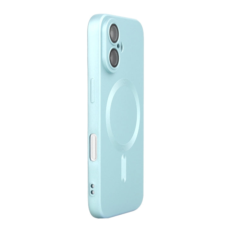 Pour iPhone 16 Plus ENKAY Coque de téléphone MagSafe Matte TPU avec film de protection d'objectif (Bleu)