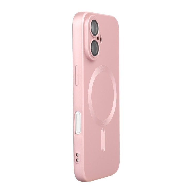 For iPhone 16 ENKAY MagSafe Matte TPU Phone Case with Lens Film(Pink)