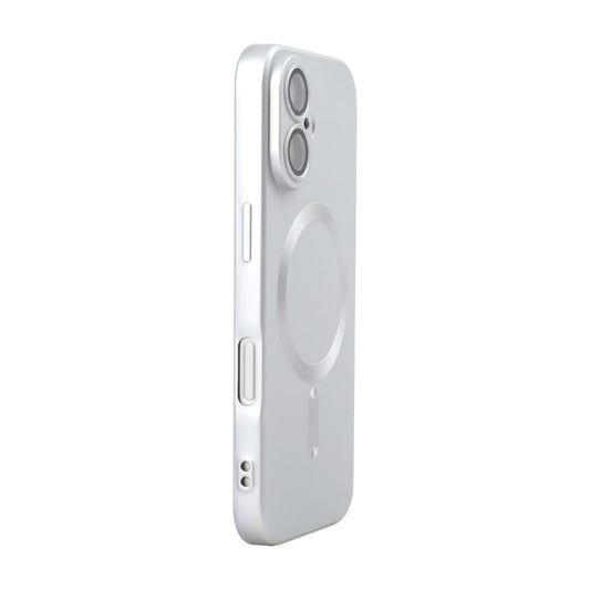For iPhone 16 ENKAY MagSafe Matte TPU Phone Case with Lens Film(Silver)