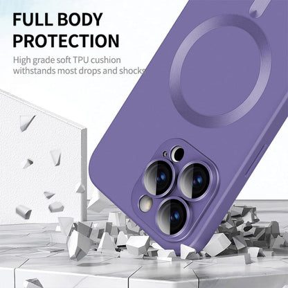 For iPhone 16 Pro ENKAY MagSafe Matte TPU Phone Case with Lens Film(Purple)