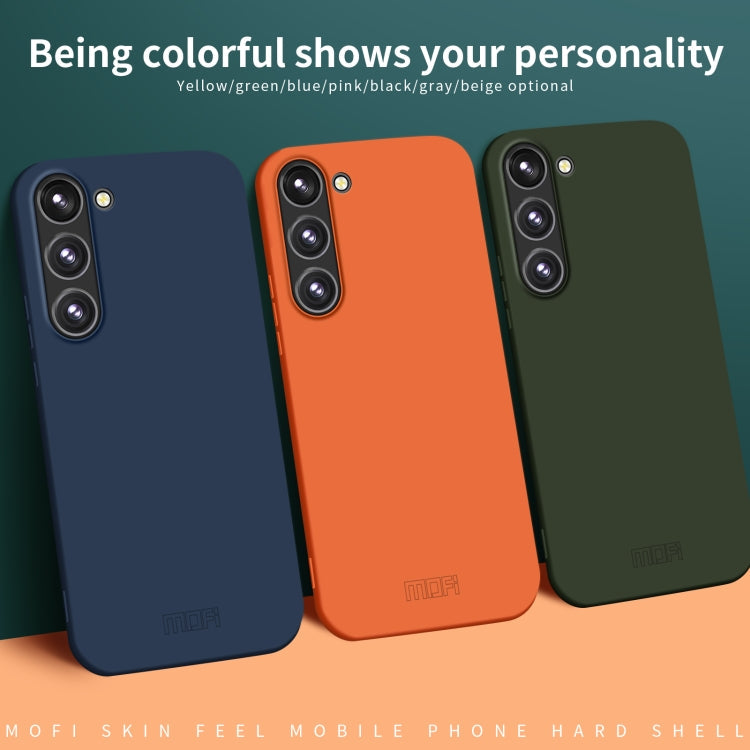 Pour Samsung Galaxy S24+ 5G MOFI Qin Series Étui de téléphone tout compris en PC avec sensation de cuir (vert)