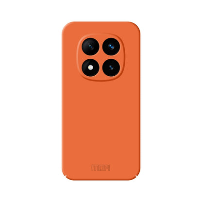 Pour Xiaomi Redmi Note 14 Pro 5G MOFI Série Qin Coque de téléphone tout compris en PC imitation cuir (Orange)