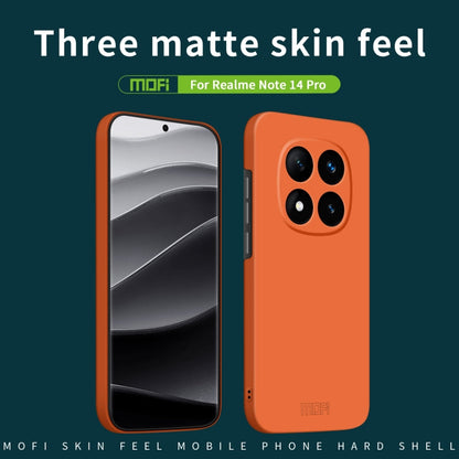 Pour Xiaomi Redmi Note 14 Pro 5G MOFI Série Qin Coque de téléphone tout compris en PC imitation cuir (Orange)