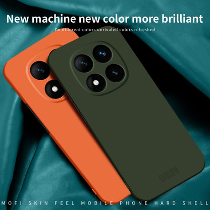 Pour Xiaomi Redmi Note 14 Pro 5G MOFI Série Qin Coque de téléphone tout compris en PC imitation cuir (Orange)