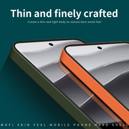 Pour Xiaomi Redmi Note 14 Pro 5G MOFI Série Qin Coque de téléphone tout compris en PC imitation cuir (Orange)