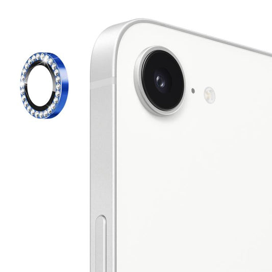 For iPhone 17e / 16e ENKAY AR Anti-reflection Individual Diamond Ring Camera Lens Glass Full Film(Sea Blue)