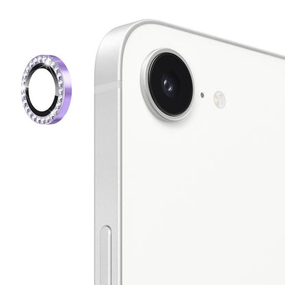 For iPhone 17e / 16e ENKAY AR Anti-reflection Individual Diamond Ring Camera Lens Glass Full Film(Light Purple)