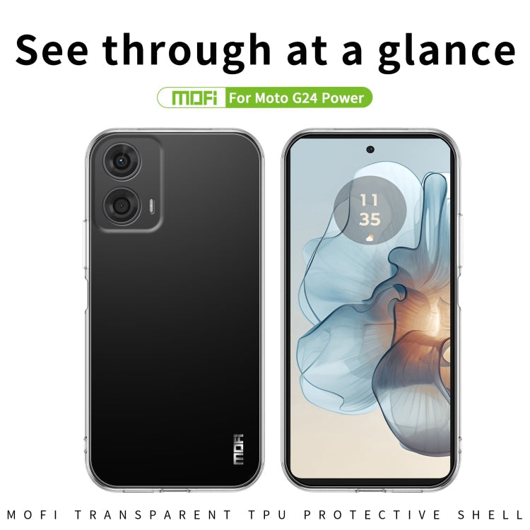 Pour Motorola Moto G24 Power Étui de téléphone en TPU ultra-mince série MOFI Ming (Transparent)
