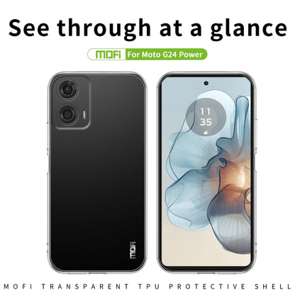 Pour Motorola Moto G24 Power Étui de téléphone en TPU ultra-mince série MOFI Ming (Transparent)