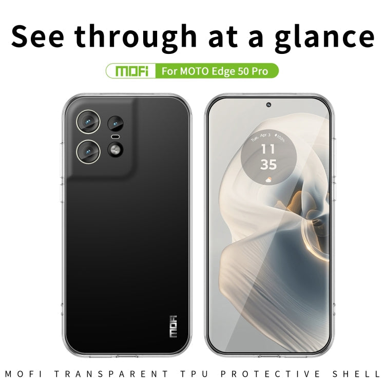 For Motorola Edge 50 Pro MOFI Ming Series Ultra-thin TPU Phone Case(Transparent)