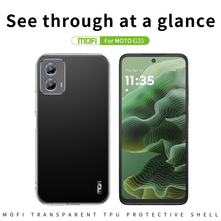 For Motorola Moto G35 MOFI Ming Series Ultra-thin TPU Phone Case(Transparent)