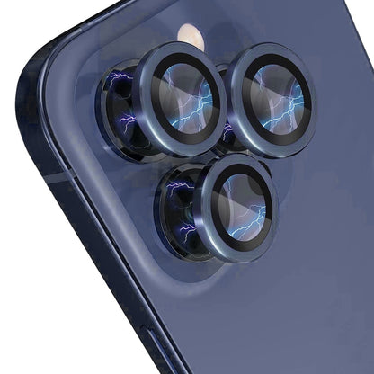 For iPhone 15 Pro / 15 Pro Max NORTHJO Camera Lens Protector Tempered Glass CD Vein Metal Ring Film(Blue)