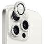 For iPhone 15 Pro / 15 Pro Max NORTHJO Camera Lens Protector Tempered Glass Bling Glitter Metal Ring Film(Silver)