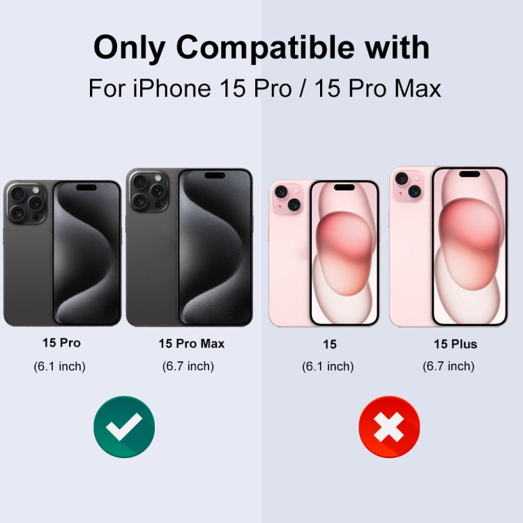 For iPhone 15 Pro / 15 Pro Max NORTHJO Camera Lens Protector Tempered Glass Bling Glitter Metal Ring Film(Blue)