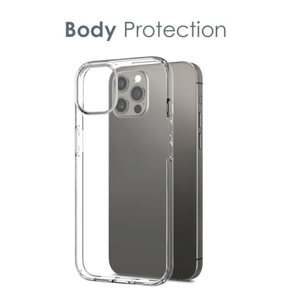For iPhone 12 Pro NORTHJO 3 in 1 TPU Phone Case with Screen Film and Lens Film(Clear)