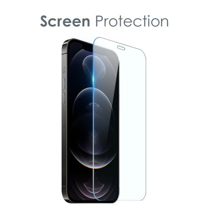 For iPhone 12 Pro NORTHJO 3 in 1 TPU Phone Case with Screen Film and Lens Film(Clear)