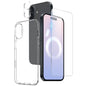 Pour iPhone 16 NORTHJO Étui de téléphone 3 en 1 en TPU avec film de protection d'écran et film de protection d'objectif (Transparent)
