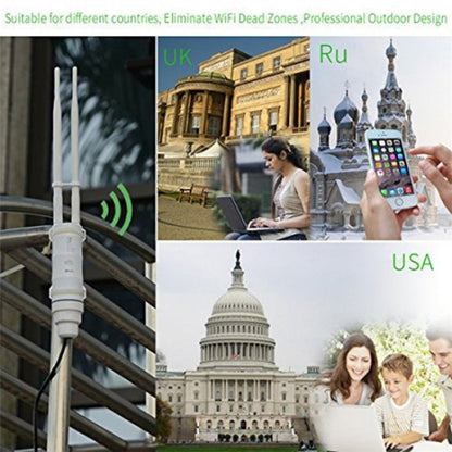 WAVLINK WN570HN2 With PoE Powered WAN/ AP / Repeater Mode 300Mbps Outdoor Router, Plug:AU Plug