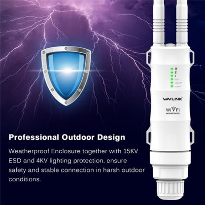 WAVLINK WN570HN2 With PoE Powered WAN/ AP / Repeater Mode 300Mbps Outdoor Router, Plug:AU Plug