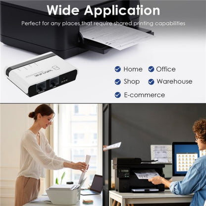 WAVLINK NU516U1 USB2.0 Wireless Printer Server With 10 / 100Mbps LAN / Bridge WiFi(EU Plug)