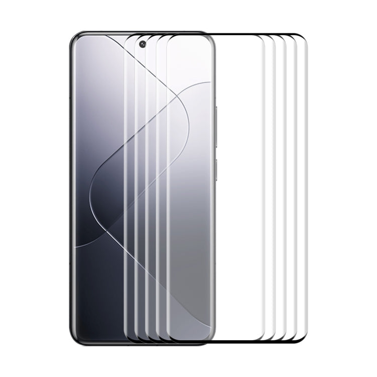 Pour Xiaomi 14 Pro 5pcs ENKAY Hat-Prince Film en verre trempé à colle intégrale avec courbure thermique