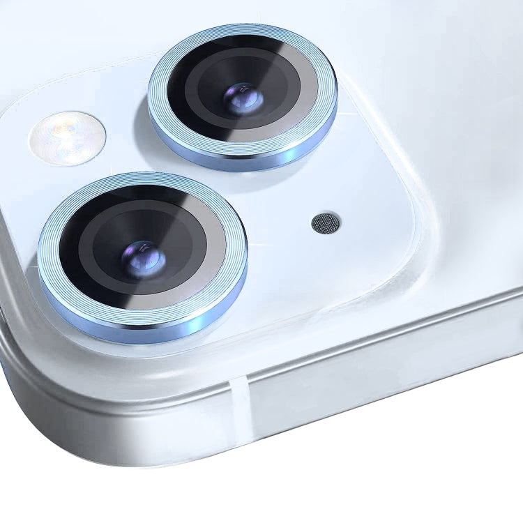 For iPhone 15 / 15 Plus NORTHJO Camera Lens Protector Tempered Glass CD Vein Metal Ring Film(Blue)