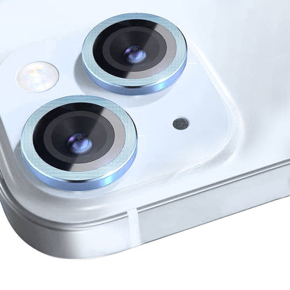 For iPhone 15 / 15 Plus NORTHJO Camera Lens Protector Tempered Glass CD Vein Metal Ring Film(Blue)