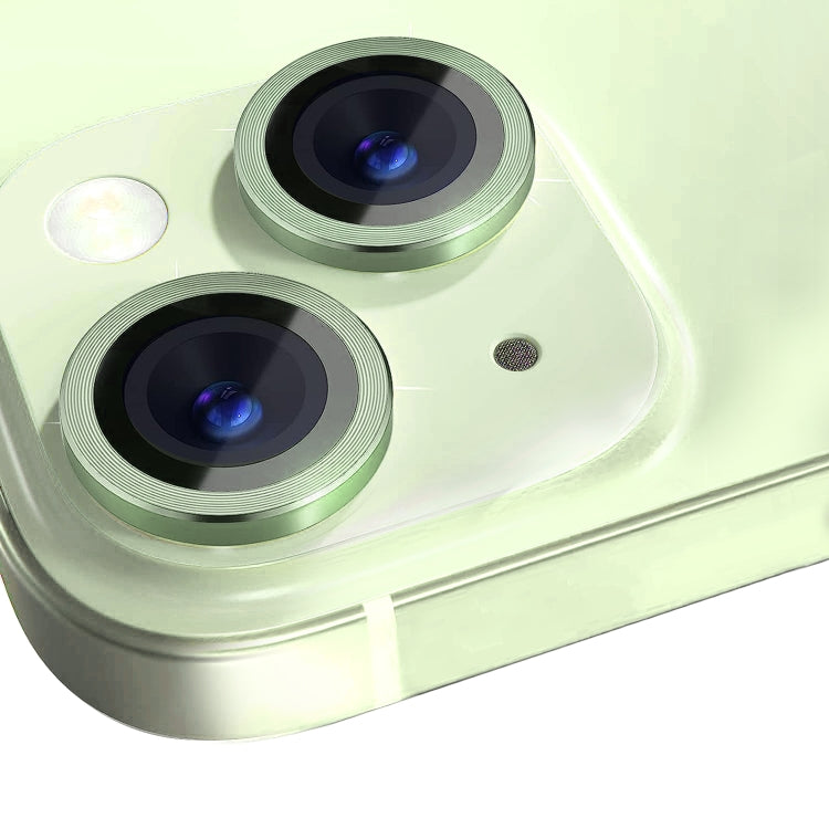 For iPhone 15 / 15 Plus NORTHJO Camera Lens Protector Tempered Glass CD Vein Metal Ring Film(Green)