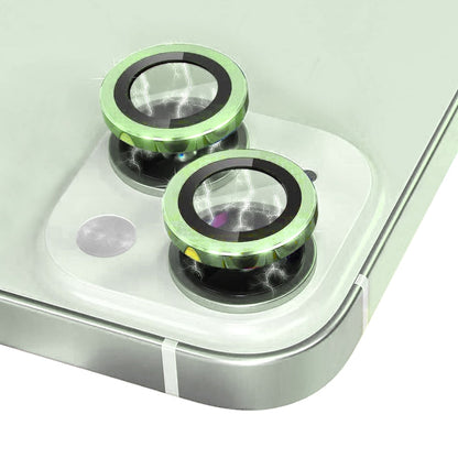 For iPhone 15 / 15 Plus NORTHJO Camera Lens Protector Tempered Glass CD Vein Metal Ring Film(Green)