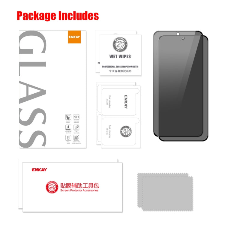 For Samsung Galaxy S24 5G 2pcs ENKAY Hat-Prince 28 Degree Anti-peeping Privacy Tempered Glass Film