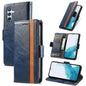 For Samsung Galaxy A36 5G CaseNeo Splicing Dual Magnetic Buckle Leather Phone Case(Blue)