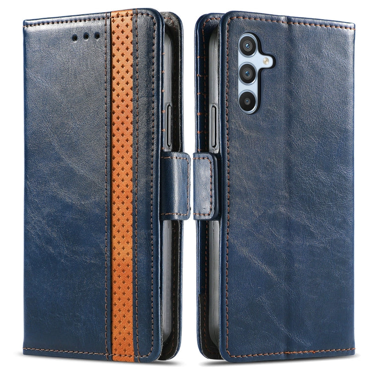 For Samsung Galaxy A36 5G CaseNeo Splicing Dual Magnetic Buckle Leather Phone Case(Blue)