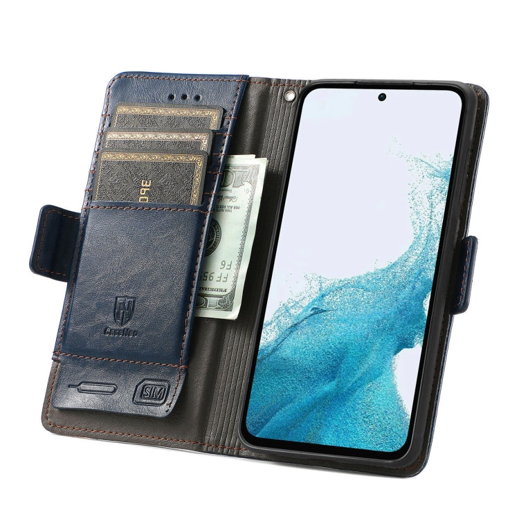 For Samsung Galaxy A36 5G CaseNeo Splicing Dual Magnetic Buckle Leather Phone Case(Blue)