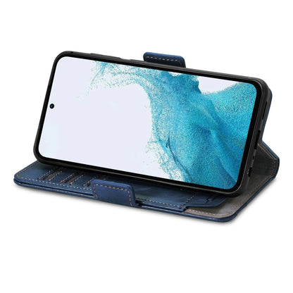 For Samsung Galaxy A36 5G CaseNeo Splicing Dual Magnetic Buckle Leather Phone Case(Blue)