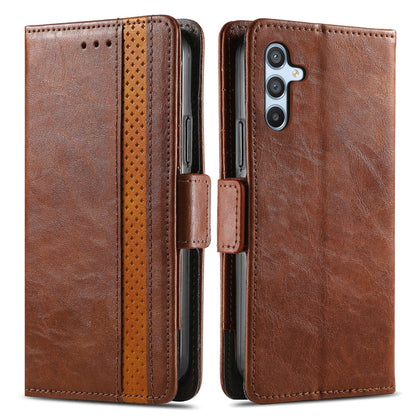 Pour étui Samsung Galaxy A36 5GCoque de téléphone en cuir à double boucle magnétique Splicing Neo (marron)