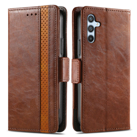 For Samsung Galaxy A36 5G CaseNeo Splicing Dual Magnetic Buckle Leather Phone Case(Brown)