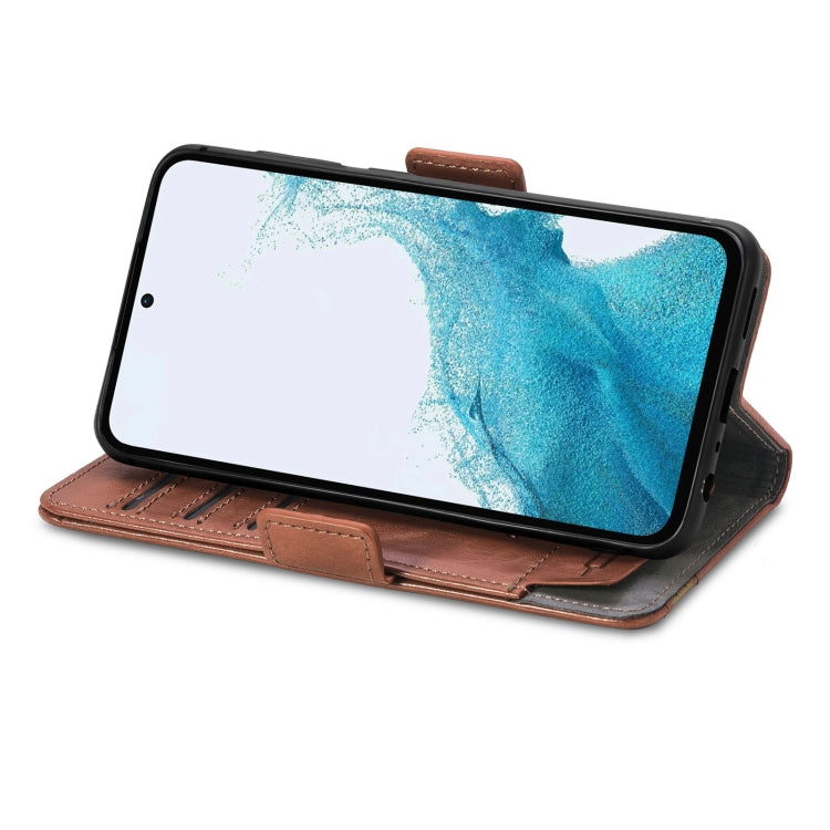 Pour étui Samsung Galaxy A36 5GCoque de téléphone en cuir à double boucle magnétique Splicing Neo (marron)