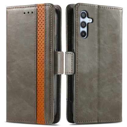 Pour Samsung Galaxy A36 5G Étui Housse en cuir avec double boucle magnétique et épissure Neo (Gris)