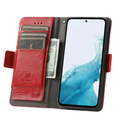 For Samsung Galaxy A36 5G CaseNeo Splicing Dual Magnetic Buckle Leather Phone Case(Red)