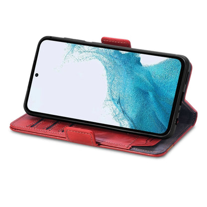 For Samsung Galaxy A36 5G CaseNeo Splicing Dual Magnetic Buckle Leather Phone Case(Red)