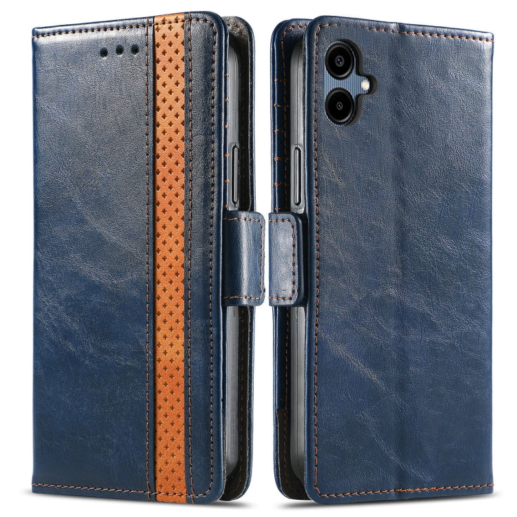 For Samsung Galaxy A06 4G CaseNeo Splicing Dual Magnetic Buckle Leather Phone Case(Blue)