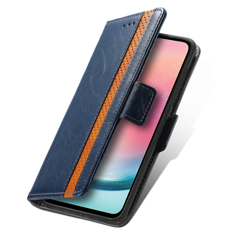 For Samsung Galaxy A06 4G CaseNeo Splicing Dual Magnetic Buckle Leather Phone Case(Blue)