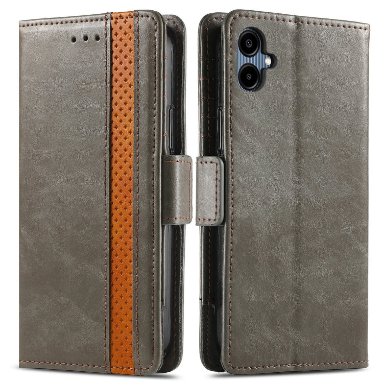 For Samsung Galaxy A06 4G CaseNeo Splicing Dual Magnetic Buckle Leather Phone Case(Gray)
