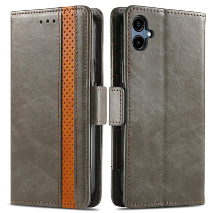 For Samsung Galaxy A06 4G CaseNeo Splicing Dual Magnetic Buckle Leather Phone Case(Gray)