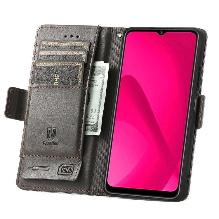 For Samsung Galaxy A06 4G CaseNeo Splicing Dual Magnetic Buckle Leather Phone Case(Gray)